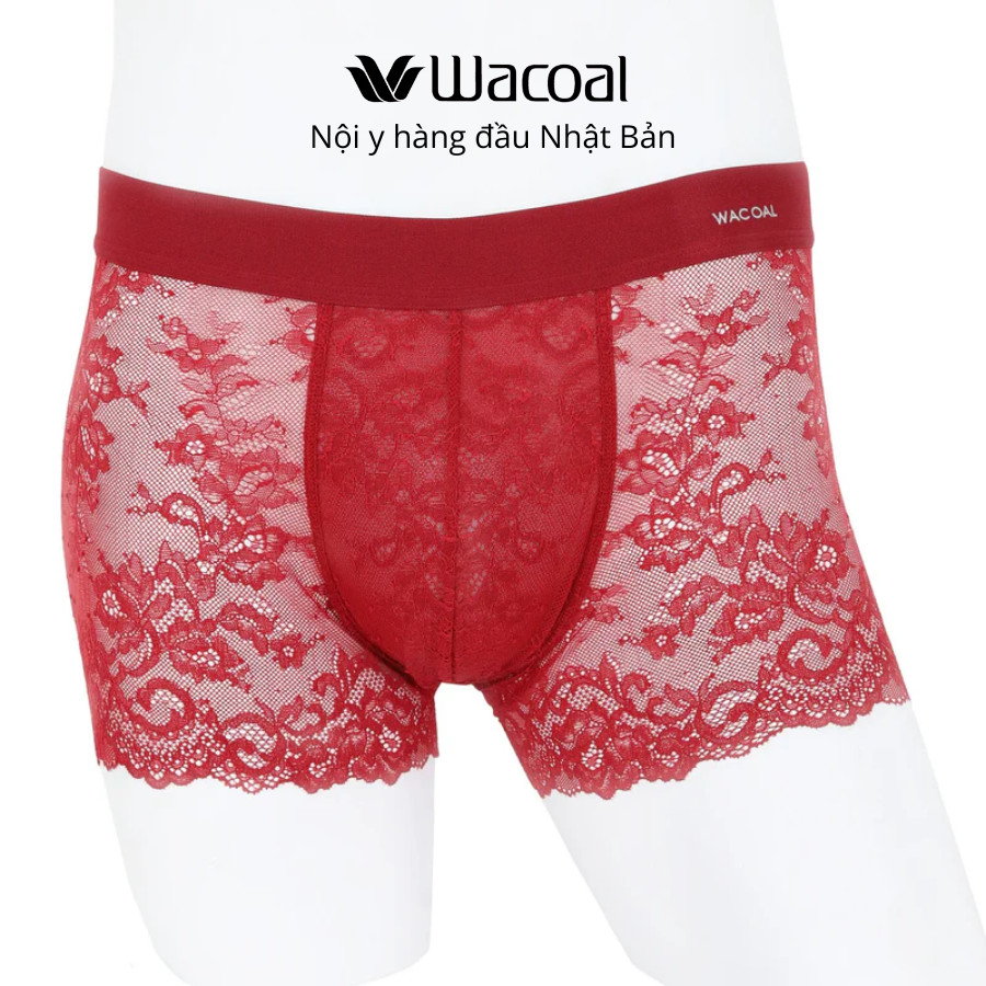 Quần lót nam Wacoal IWX2652 boxer phối ren thoáng khí mềm mại, phá cách nam tính
