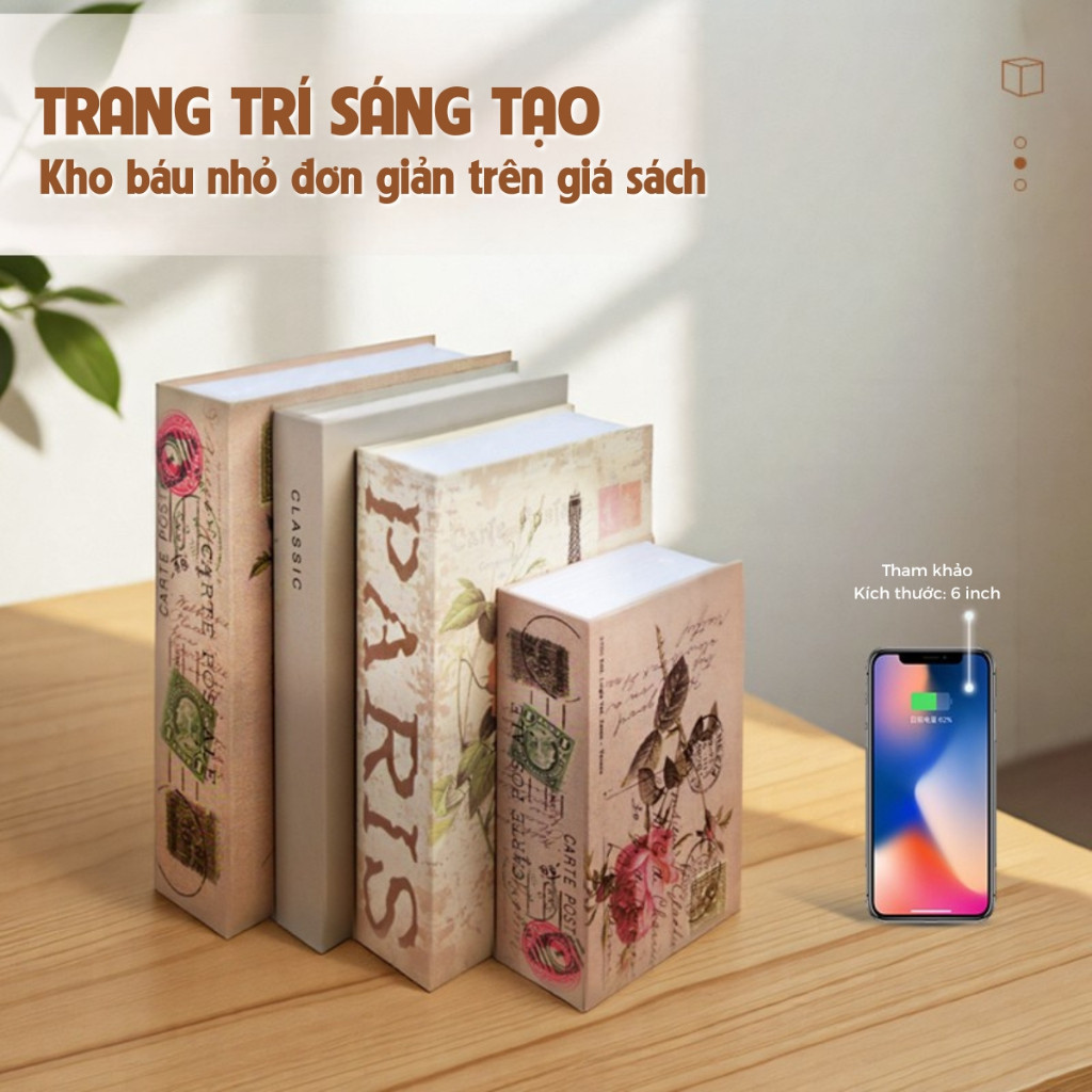 Hộp Đựng Tiền Tiết Kiệm Hình Sách - Két Sắt Ngụy Trang Mini Khóa Số, Kín Đáo, Bảo Vệ Đồ Dùng Cá Nhân