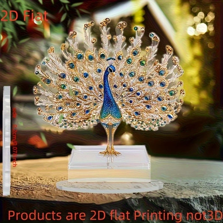 Đồ trang trí Acrylic 2Dflat, Trang trí con công, Trang trí phòng, Trang trí cửa sổ, Trang trí phòng ngủ, Trang trí phòng khách, Trang trí văn phòng, Quà tặng tốt nhất.