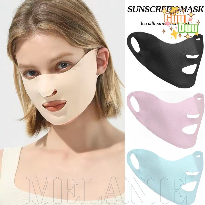 [GuuDuu] Mặt nạ lụa băng - Không dấu vết, làm mát, thoải mái - dành cho thể thao ngoài trời - Che mặt chống nắng mùa hè - Mặt nạ mũi hở miệng thoáng khí