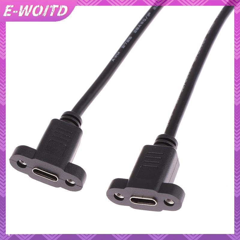 E-WOITD Micro Type USB 3.1 Đầu nối nam sang Type-c USB 3.1 Cáp nối dài nữ 17mm có vít Bảng điều khiển lỗ gắn 0. HNVN