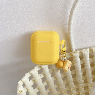 Mặt dây chuyền chuông phô mai màu vàng + cho AirPods 1 / 2 3 Pro Pro2 pro3 Airpods4 Vỏ bảo vệ tai nghe Bluetooth Vỏ bảo vệ tai nghe AirPods