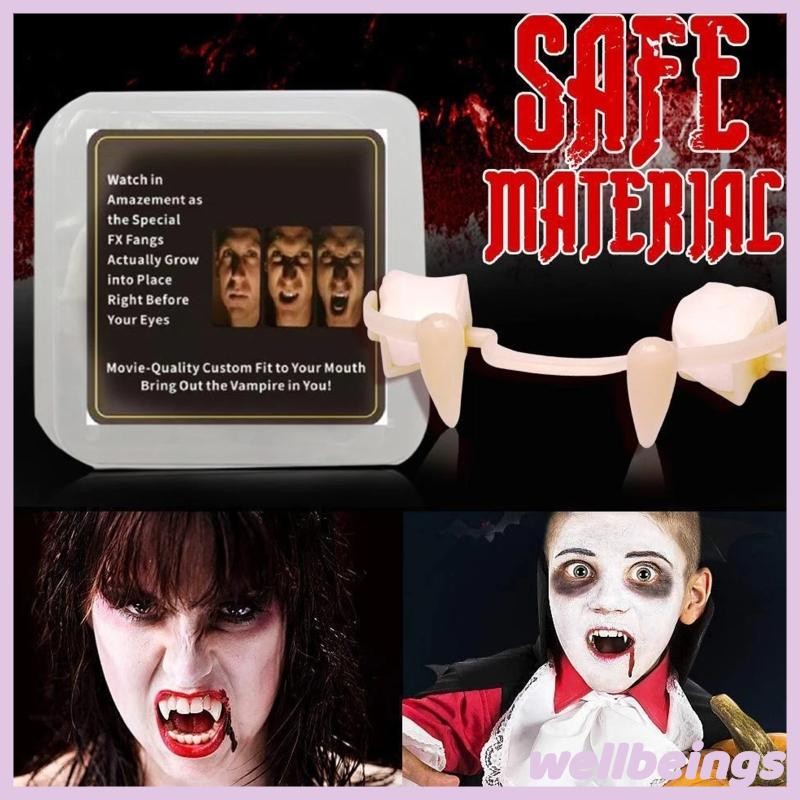 Đồ chơi Halloween: Fangs phát sáng máu đỏ cho trang phục ma cà rồng