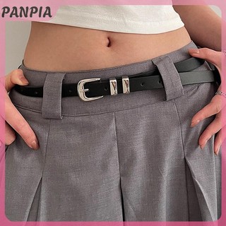 PANPIA-Đèn Thắt Lưng Mỏng Đơn Giản Thời Trang Cho Nữ Bé Gái Tối Giản Màu Trơn Đa Năng Thắt Lưng Hợp Kim Sáng Tạo Khóa Trang Trí Thắt Lưng