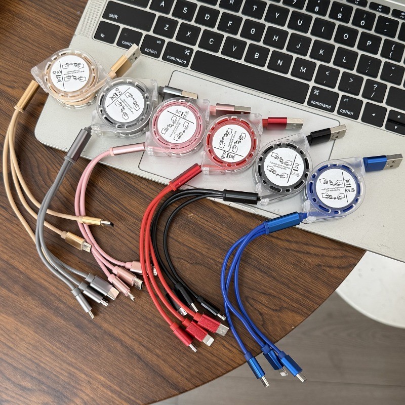 Cáp sạc đa năng có thể thu vào - Cáp dữ liệu đa năng 3 trong 1 cổng - Cáp sạc USB sạc nhanh cho Ios Android Type C​