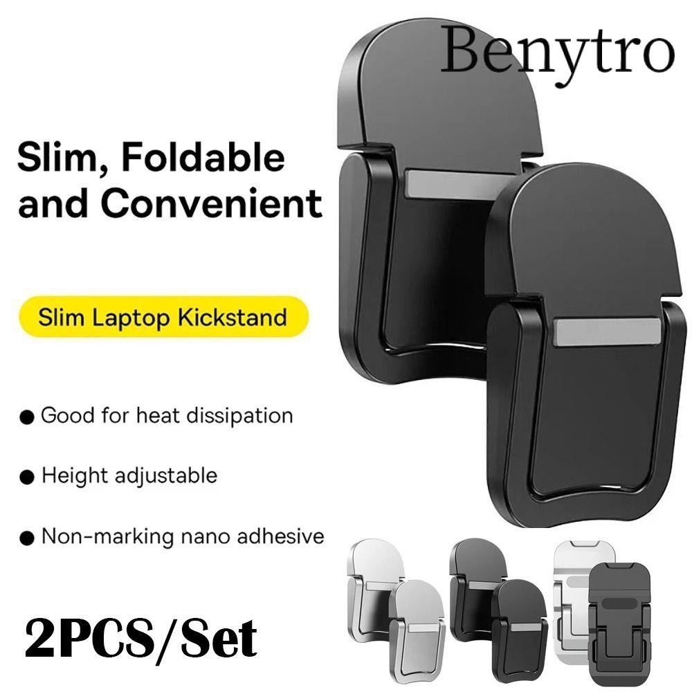 BENYTRO 1 Cặp Giá đỡ máy tính xách tay, Giá đỡ làm mát máy tính xách tay tản nhiệt bằng hợp kim nhôm, Giá đỡ bàn phím có thể gập lại đa năng chống trượt cho / Dell /