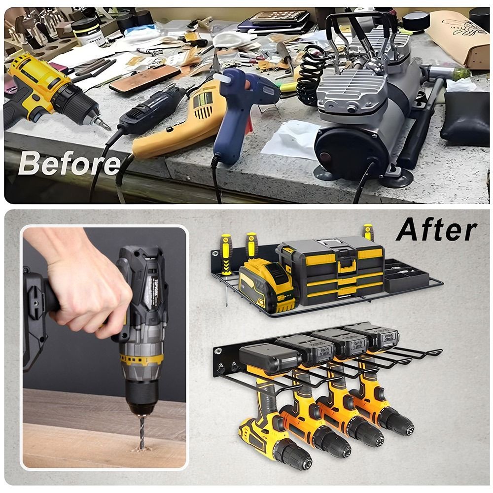 Giá đỡ dụng cụ điện HWAIDY, giá treo tường, phụ kiện bền bỉ, tổ chức dụng cụ cầm tay nhà để xe