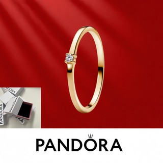 Trang sức bạc Pandora S925 (kèm hộp đóng gói) Nhẫn đá đơn kim cương Pandora Era Lab-Grown 153630C01