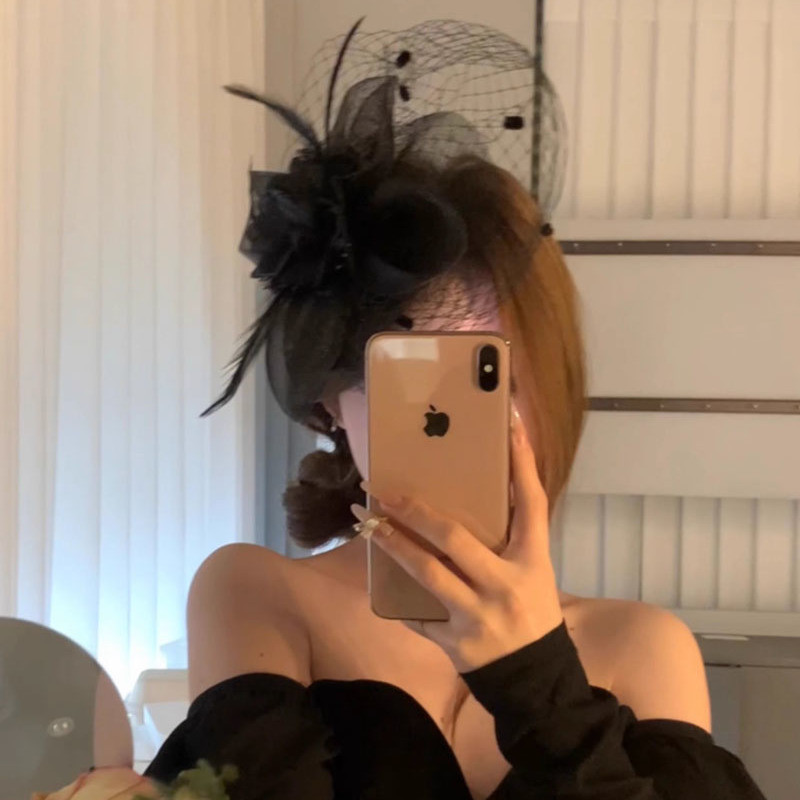 Mũ gạc nữ retro với veil, phù hợp cho cô dâu và trang phục Halloween