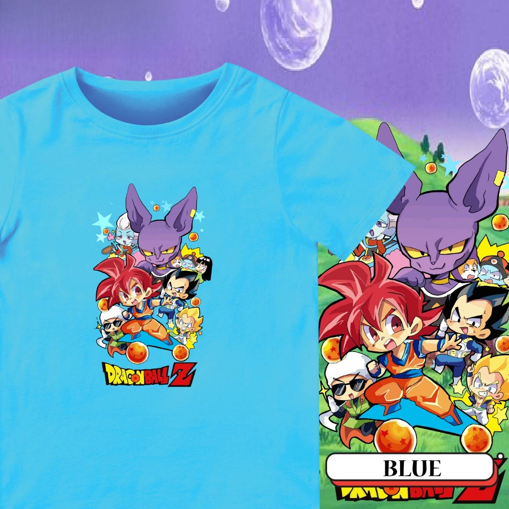 Áo thun ngắn tay in hình Dragon Ball 2D cho trẻ em cổ tròn Unisex