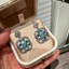 Bán buôn bông tai hoa xanh thanh lịch sang trọng Zircon Hàn Quốc