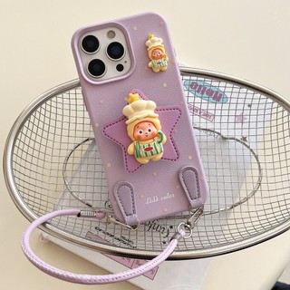 Hoạt Hình Dễ Thương 3D STARMAN Đứng Giá Đỡ Da Mềm Wrsit Dây Đeo Ốp Lưng Điện Thoại Cho iPhone 17Promax 17Air 16Promax 12 13 14 15 Pro Max 16Plus Chống Sốc Nữ Điện Thoại Di Động