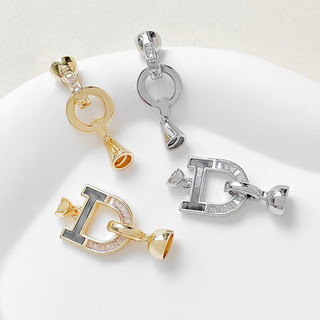 Túi Đồng 14k vàng bảo quản màu nạm Zircon chốt chốt chốt kết nối ngọc trai vòng tay thủ công diy nguyên liệu Phụ Kiện Vòng Cổ