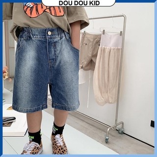 [DOUDOU KID] JD04 Quần Jean Đùi Cho Bé Trai 11-35kg,Loang Sáng 4 Vệt Chất Cao Cấp Mềm Sụn Tay
