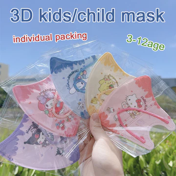 Bộ 50 Phim Hoạt Hình Sanrio Kuromi Cinnamoroll 3D Trẻ Em Nhiều Màu Sắc Mặt nạ Cho Bé Dùng Một Lần Bao Bì Độc Lập 3PLYMASK 5D Mặt nạ Bé Trai / Bé Gái 3D Mặt nạ Trẻ Em / Trẻ Em
