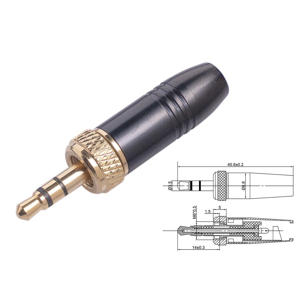 Thay thế đầu nối phích cắm âm thanh nổi 3,5 mm cho cáp micrô không dây Sennheiser