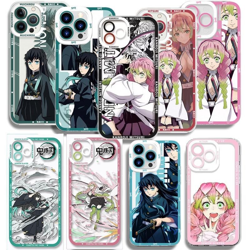 Ốp Lưng Cho Samsung Galaxy A05 A05S A14 A15 A33 A73 A34 A35 A12 J7 Prime Cover Hoạt Hình Anime Demon Slayer Tokitou Muichirou Kanroji Mitsuri Silicon Mềm TPU Trong Suốt Vỏ Điện Thoại