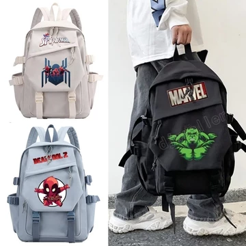 Ba lô sinh viên Marvel Dung tích lớn Ba lô bé trai và bé gái Người nhện Hulk Ba lô trẻ trung Ba lô máy tính xách tay