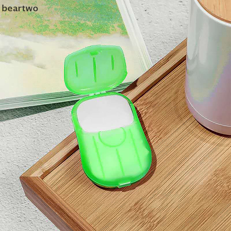 < Beartwo > 1 Chiếc Giấy Xà Phòng Phòng Tắm Dùng Một Lần Du Lịch Giấy Rửa Tay Tắm Giấy Thơm Xà Phòng Đẹp Lát