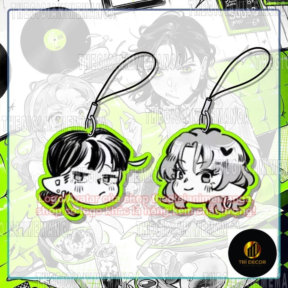 Móc dây treo điện thoại NGƯỜI MÀ TÔI ĐỂ Ý ĐẾN KHÔNG PHẢI LÀ ĐÀN ÔNG in hình anime mica acrylic móc khóa dễ thương
