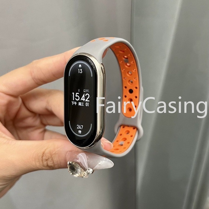 Dây đeo thay thế TPU silicone thoáng khí cho Xiaomi Mi Band 9/8/7/6/5/4/3 NFC