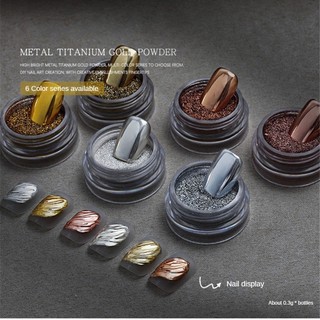 Bột kim loại titanium long lanh mạ điện trang trí móng, công cụ làm móng cho cửa hàng