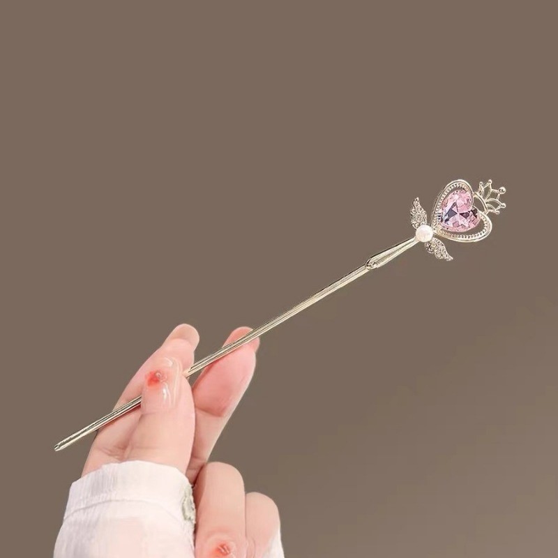 Mauropoli Kẹp tóc đũa phép tình yêu sáng tạo nữ, phụ kiện tóc mùa hè thời trang đơn giản