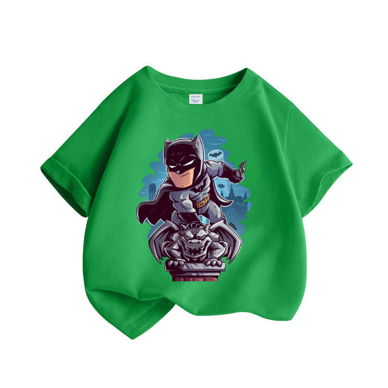 Áo Thun Mùa Hè lavibaby mới 2024 áo thun hoạt hình Marvel siêu nhân in họa tiết thoáng khí mềm mại