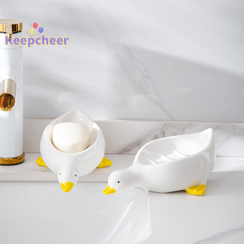 [Keepcheer] 1 Hộp xà phòng hình con vịt màu vàng Đĩa xà phòng hoạt hình Hộp đựng xà phòng có thể thoát nước Hộp đựng xà phòng Đĩa đựng xà phòng cho khay Phụ kiện phòng tắm [Mới]