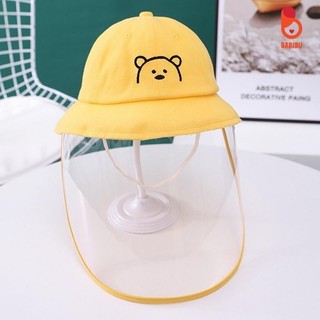 Mũ gấu thêu kèm kính chống giọt bắn, chống bụi bẩn cho bé từ 1 tới 4 tuổi