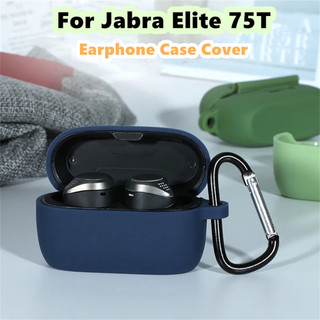 [imamura] Dành cho Ốp lưng Jabra Elite 75T dòng màu trơn Vỏ tai nghe silicon mềm