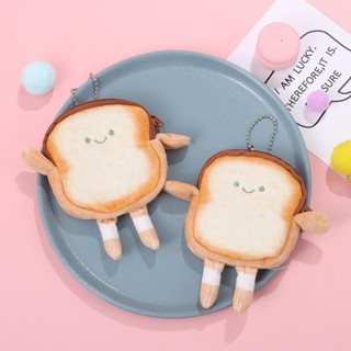 JOYFULLIFE Bánh mì nướng Ví đựng tiền xu, Túi đựng tai nghe bánh mì nhẹ, Túi đựng chìa khóa tiền xu di động hoạt hình Cô gái