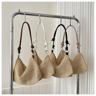 Túi xách CLEARLINE, Túi rơm dệt dung tích lớn, Túi Tote bện thủ công bằng mây dễ thương dành cho nữ