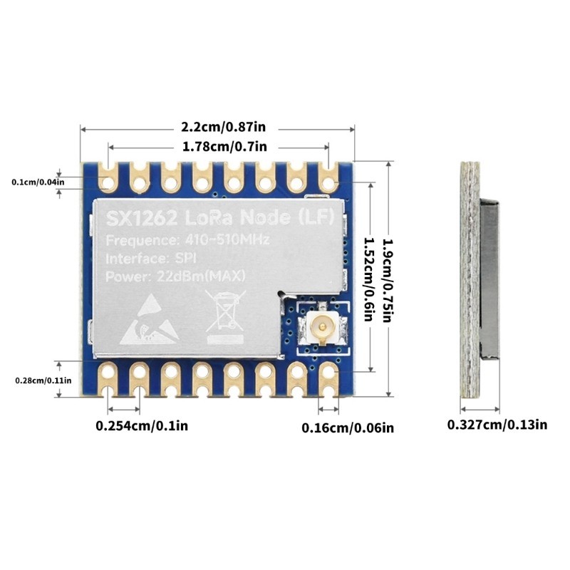 Fol Power SX1262 Mô-đun thu phát LoRa Giao tiếp từ xa Chống nhiễu cho gia đình và công nghiệp Sử dụng