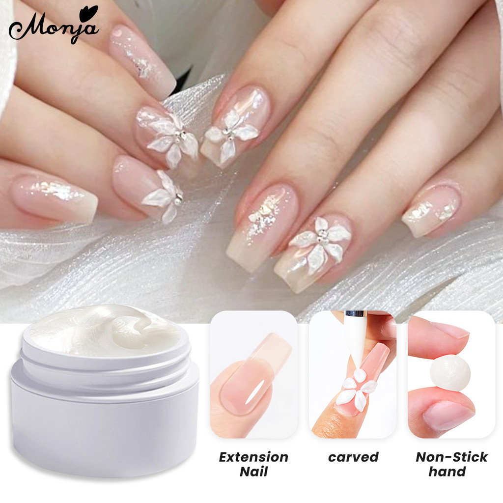 Monja 5ml 3D Điêu Khắc Móng Tay Nghệ Thuật Tranh Gel Ngọc Trai Vỏ Chủ Đề Khắc Gel Lụa Điêu Khắc Mô Hình Gel DIY Dụng Cụ Làm Móng Tay