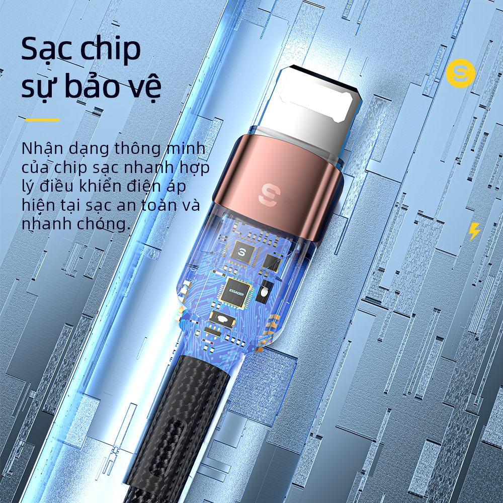 Ảnh Essager 0.5m/1m/2m/3m cáp sạc nhanh cho ip  Pro Max 4