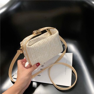 Túi cói WEAVELYF, Ví dệt kim ống hút phong cách Bohemian, Dây đeo vai nhỏ Túi đi biển mùa hè