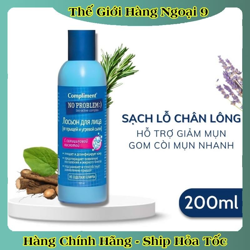 Toner BHA Compliment No Problem làm sạch sâu, kiềm dầu, giảm mụn, mờ thâm 200ml của Nga