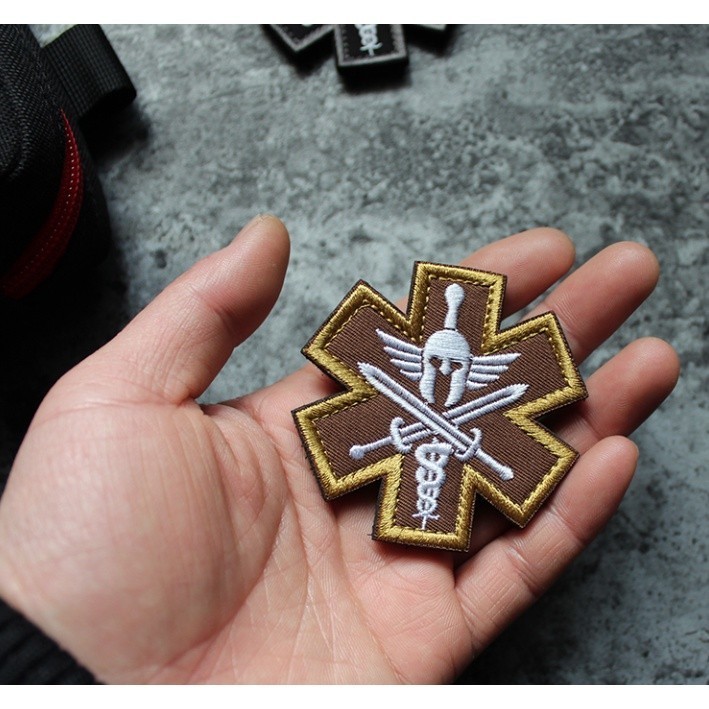 Patch phù hiệu y tế chiến trường dán quần áo_ba lô túi xách _retro