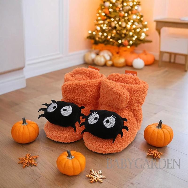 Baga-baby Halloween Booties Dép Mềm Chống Trơn Trượt Thu Đông Ấm Áp Trẻ Sơ Sinh Giày Tập Đi Đầu Tiên
