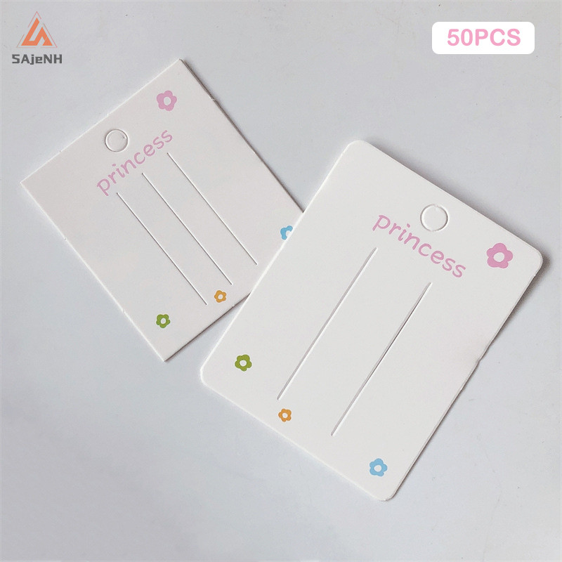 [Sajenh] 50 Chiếc Trống Kẹp Tóc Thẻ Giấy Phụ Kiện Tóc Thẻ Trưng Bày Trang Sức