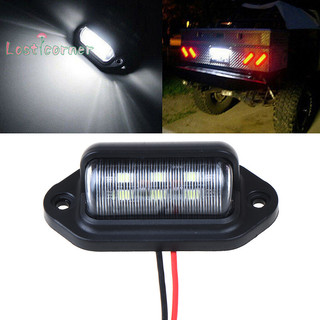 [Lostcorner] 1Pc Chống Nước 6 Đèn LED 12V Biển Số Xe Thuyền Xe Tải Trailer Đèn Bước [Mới]