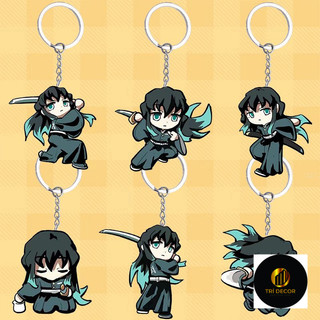 Demon Slayer: Kimetsu no Yaiba móc khóa Tokitoru Muichiro anime ngoại vi mặt dây chuyền acrylic mặt dây chuyền cặp học