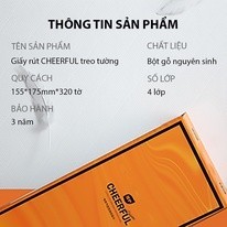 Giấy rút treo tường 1280 tờ Cheeful tiện lợi, nội địa trung cao cấp 4 lớp - M123