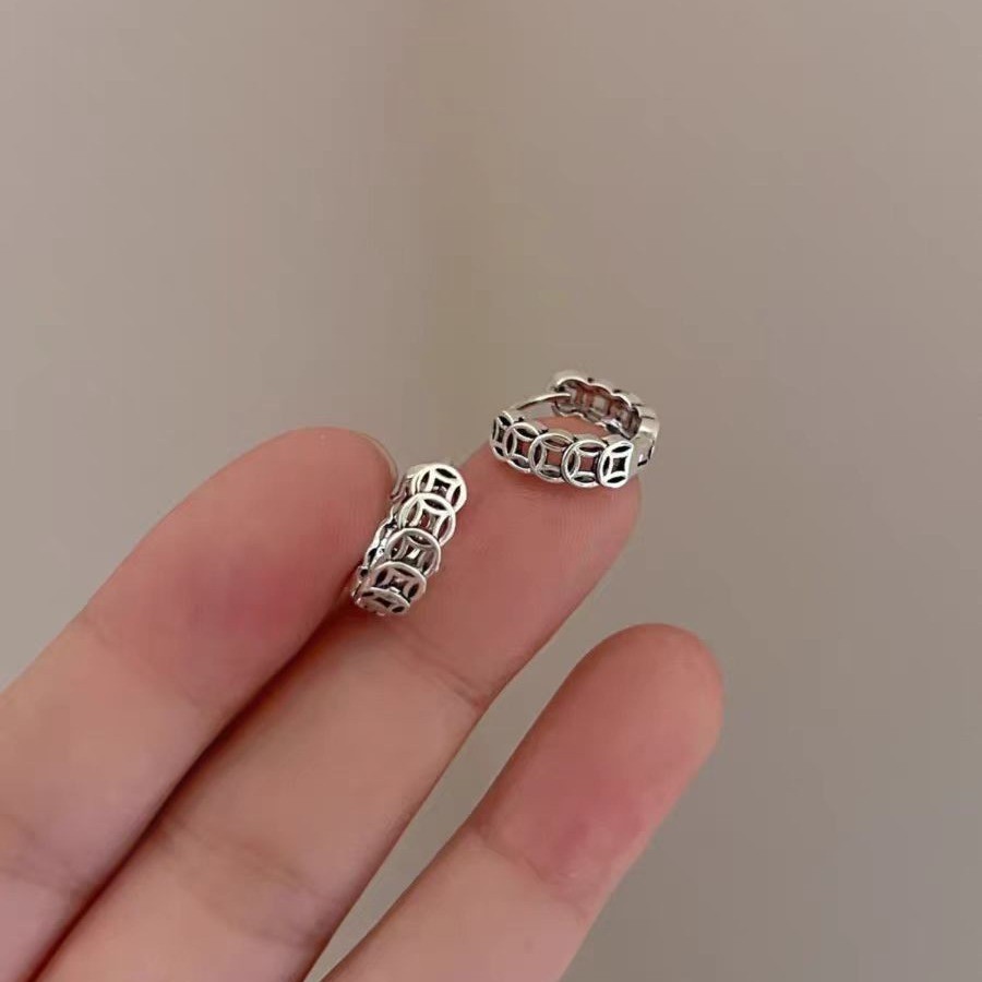 Bông tai đồng xu cổ điển dành cho nữ Bông tai cao cấp thời trang độc đáo
