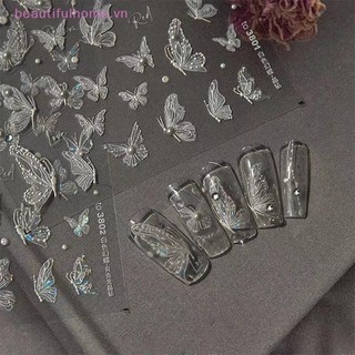 [Beautifulhome] Miếng dán móng tay hình con bướm với kim cương Đề can giảm đau lập thể Dính Nail Art Salon DIY Nail Art Người đam mê [làm đẹp]