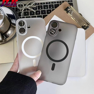 [Jlk] Ốp từ tính siêu mỏng mờ sang trọng cho iPhone 16 15 14 13 12 Pro Max Plus PC Vỏ sạc không dây mờ