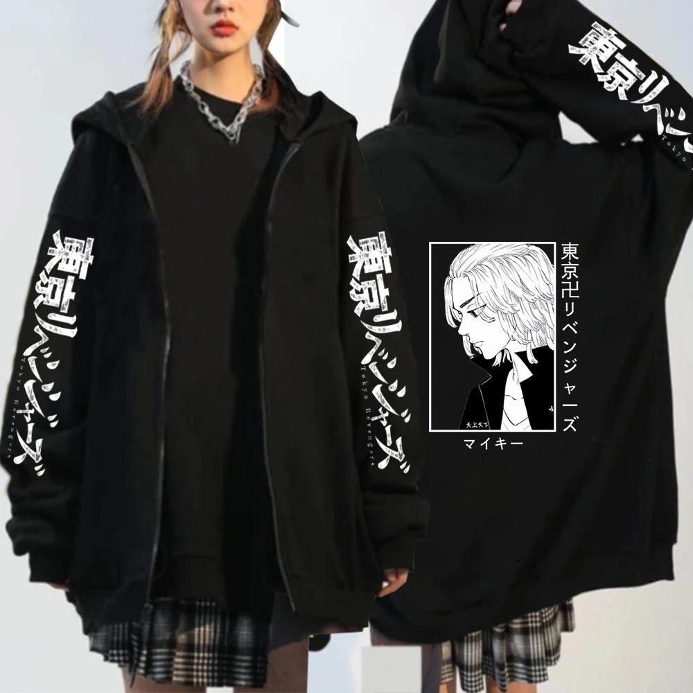Anime Tokyo Revengers Dây Kéo Áo Chui Đầu Dài Tay Áo Quá Khổ Thời Trang