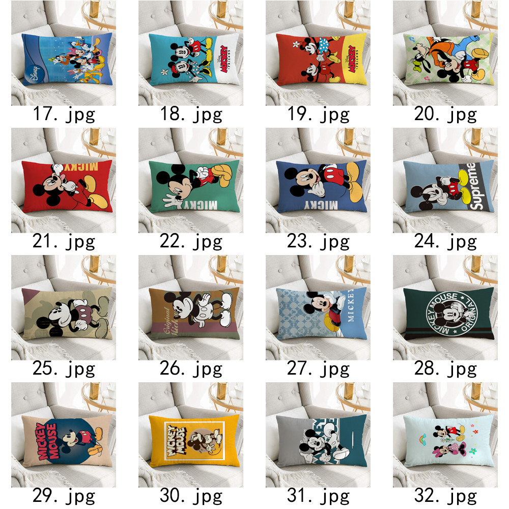 Vỏ gối hình chữ nhật chuột Mickey Vỏ gối Polyester in một mặt (Không có lõi)