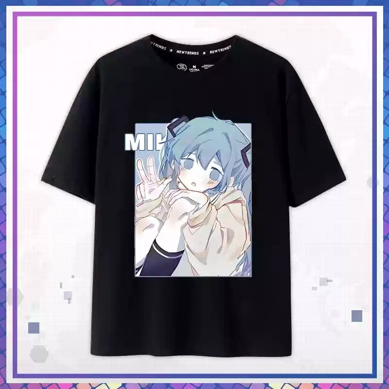 Yb1 Hatsune Miku Cosplay Vải Full Graphic Mùa Hè Sơn Hoạt Hình Áo Thun Anime Tay Ngắn Top BY1